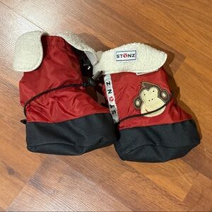 Stonz Red and Black Monkey Mittens